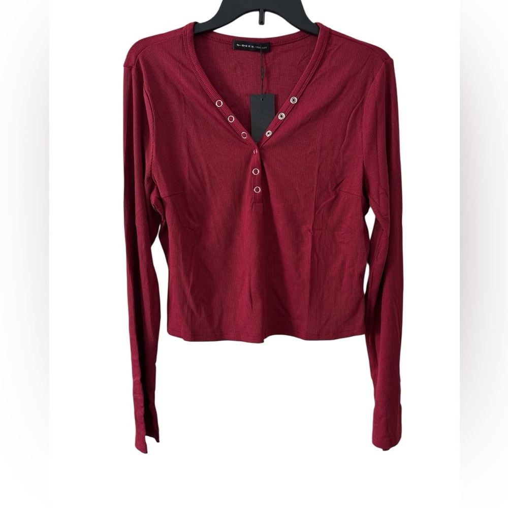 Elegant Burgundy Long Sleeve Top